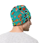 Japanese Sushi And Rolls Pattern Print Beanie