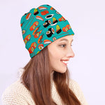 Japanese Sushi And Rolls Pattern Print Beanie