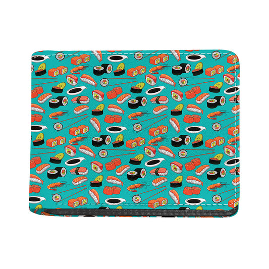 Japanese Sushi And Rolls Pattern Print Bifold Wallet