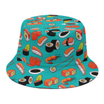 Japanese Sushi And Rolls Pattern Print Bucket Hat