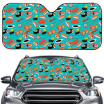 Japanese Sushi And Rolls Pattern Print Car Windshield Sun Shade