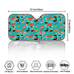 Japanese Sushi And Rolls Pattern Print Car Windshield Sun Shade