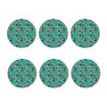 Japanese Sushi And Rolls Pattern Print Coaster Set