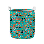 Japanese Sushi And Rolls Pattern Print Collapsible Laundry Basket