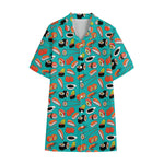Japanese Sushi And Rolls Pattern Print Cotton Hawaiian Shirt