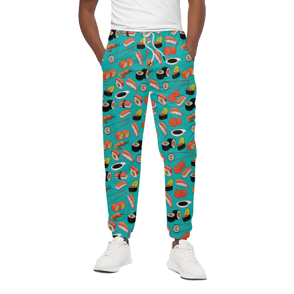 Japanese Sushi And Rolls Pattern Print Cotton Pants