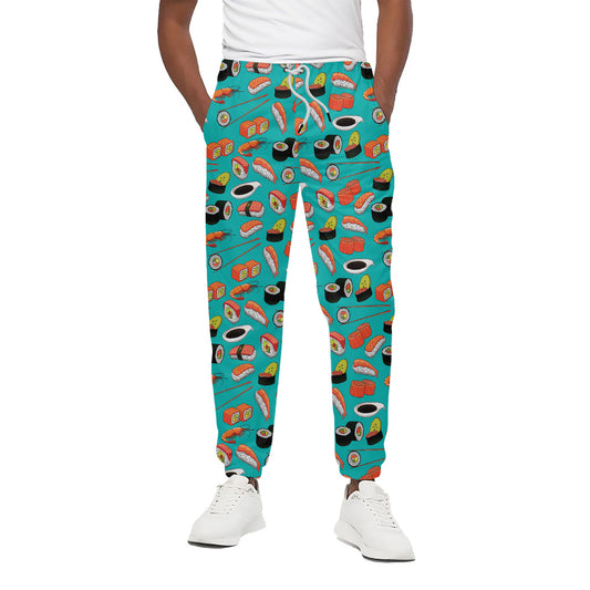Japanese Sushi And Rolls Pattern Print Cotton Pants