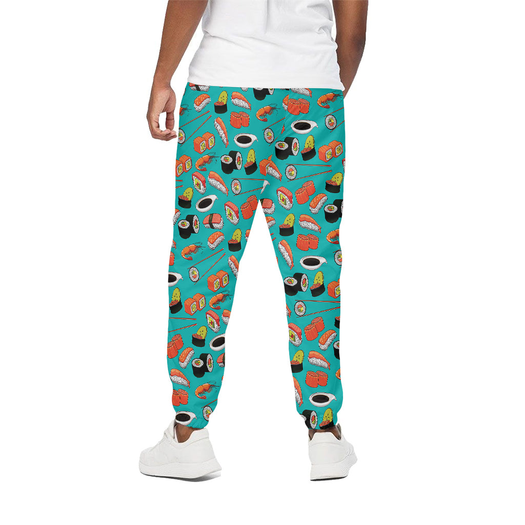 Japanese Sushi And Rolls Pattern Print Cotton Pants