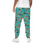 Japanese Sushi And Rolls Pattern Print Cotton Pants
