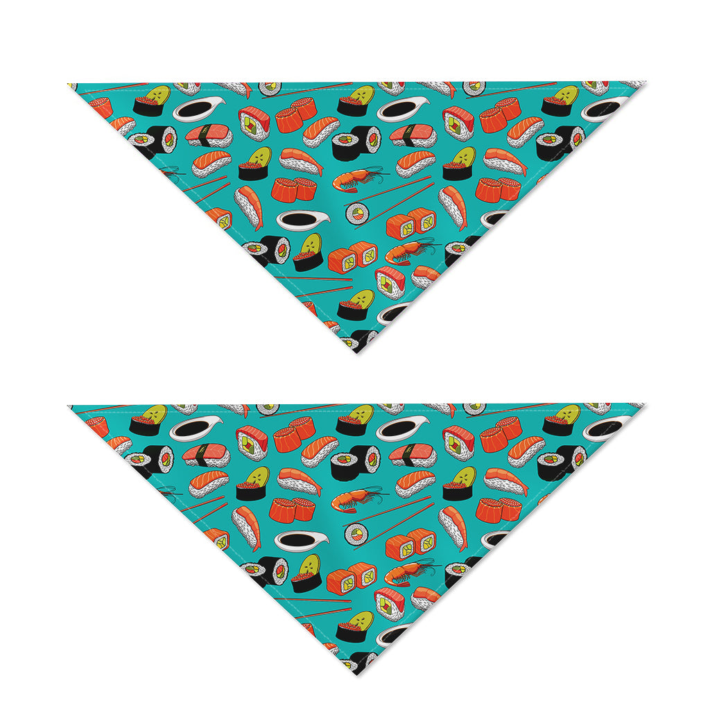 Japanese Sushi And Rolls Pattern Print Dog Bandana