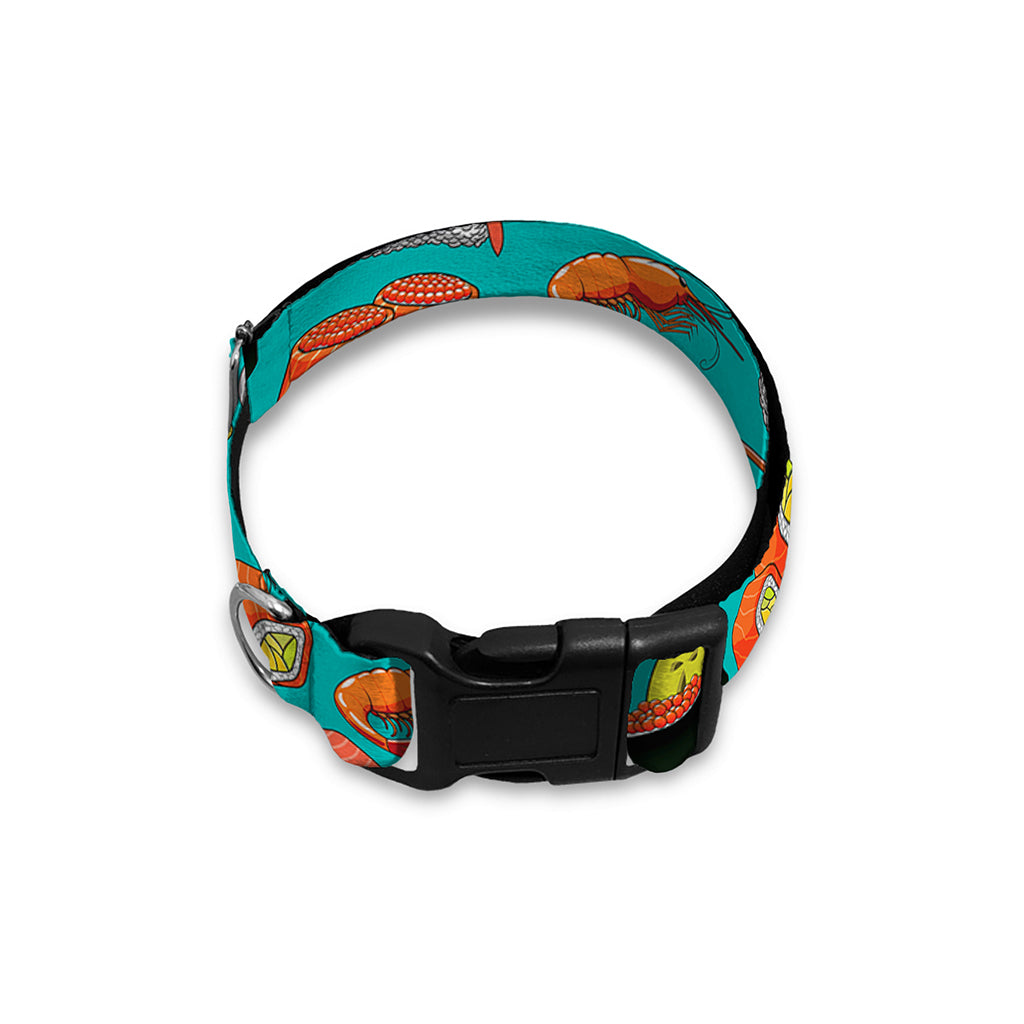 Japanese Sushi And Rolls Pattern Print Dog Collar