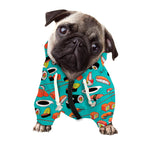 Japanese Sushi And Rolls Pattern Print Dog Zip Up Hoodie