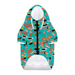 Japanese Sushi And Rolls Pattern Print Dog Zip Up Hoodie