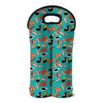 Japanese Sushi And Rolls Pattern Print Double Neoprene Wine Tote