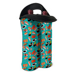 Japanese Sushi And Rolls Pattern Print Double Neoprene Wine Tote