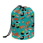 Japanese Sushi And Rolls Pattern Print Drawstring Makeup Bag