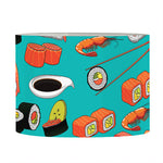 Japanese Sushi And Rolls Pattern Print Drum Lamp Shade