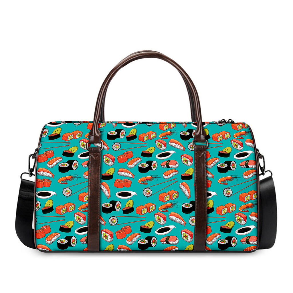 Japanese Sushi And Rolls Pattern Print Duffle Bag