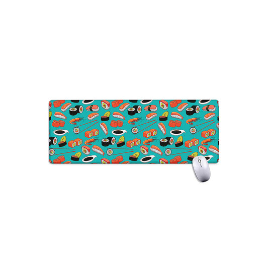 Japanese Sushi And Rolls Pattern Print Extended Mouse Pad