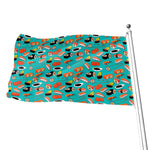 Japanese Sushi And Rolls Pattern Print Flag