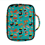 Japanese Sushi And Rolls Pattern Print Front Pocket Bible Bag