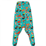 Japanese Sushi And Rolls Pattern Print Hammer Pants