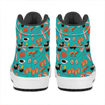 Japanese Sushi And Rolls Pattern Print High Top Leather Sneakers