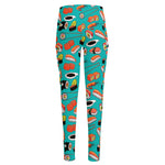 Japanese Sushi And Rolls Pattern Print High-Waisted Pocket Leggings