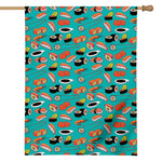 Japanese Sushi And Rolls Pattern Print House Flag