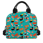 Japanese Sushi And Rolls Pattern Print Insulated Lunch Bag