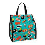 Japanese Sushi And Rolls Pattern Print Insulated Lunch Tote
