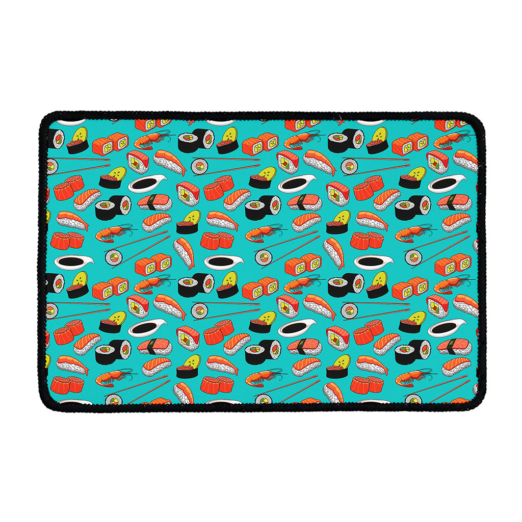 Japanese Sushi And Rolls Pattern Print Kitchen Mat