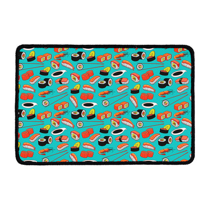 Japanese Sushi And Rolls Pattern Print Kitchen Mat
