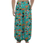 Japanese Sushi And Rolls Pattern Print Lantern Pants