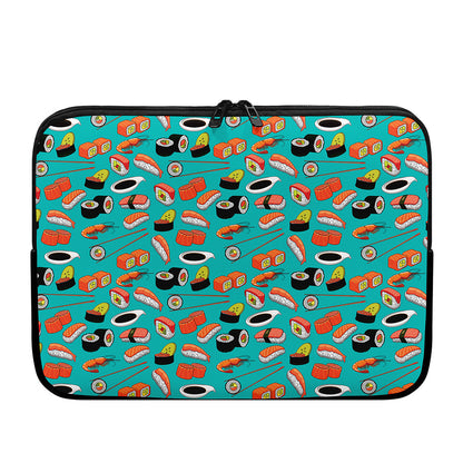 Japanese Sushi And Rolls Pattern Print Laptop Sleeve