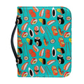 Japanese Sushi And Rolls Pattern Print Leather Bible Cover