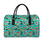 Japanese Sushi And Rolls Pattern Print Leather Duffle Bag