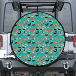 Japanese Sushi And Rolls Pattern Print Leather Spare Tire Cover