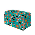 Japanese Sushi And Rolls Pattern Print Leather Tissue Box Cover