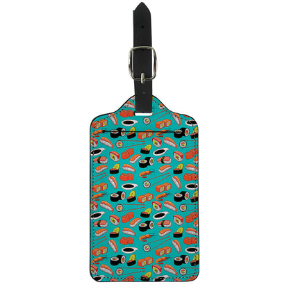 Japanese Sushi And Rolls Pattern Print Luggage Tag