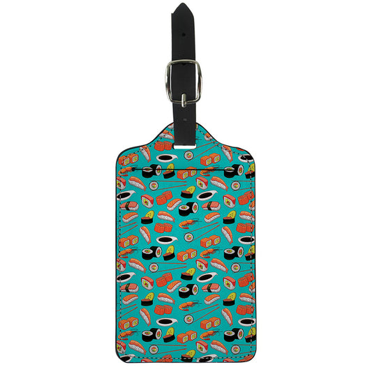 Japanese Sushi And Rolls Pattern Print Luggage Tag