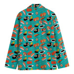 Japanese Sushi And Rolls Pattern Print Men's Blazer