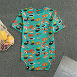 Japanese Sushi And Rolls Pattern Print Men's Bodysuit
