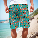 Japanese Sushi And Rolls Pattern Print Men's Cargo Shorts