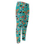 Japanese Sushi And Rolls Pattern Print Men's Compression Pants
