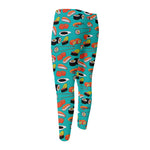 Japanese Sushi And Rolls Pattern Print Men's Compression Pants