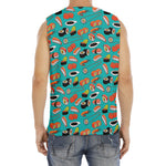 Japanese Sushi And Rolls Pattern Print Men's Fitness Tank Top