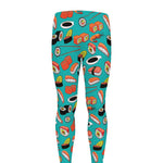 Japanese Sushi And Rolls Pattern Print Men's leggings