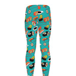Japanese Sushi And Rolls Pattern Print Men's leggings