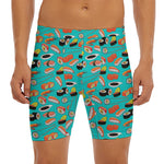 Japanese Sushi And Rolls Pattern Print Men's Long Boxer Briefs